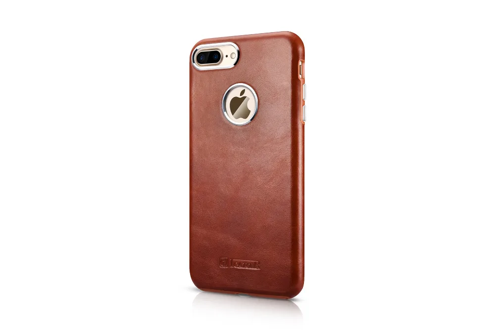 ICARER в деловом стиле, винтажная кожаная чехол для iPhone 7 Plus 5,", тонкие роскошные аксессуары, покрытие из вощеного масла, черный, коричневый, красный