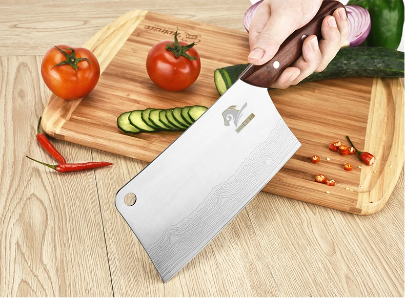 Professional Kitchen Knife Cleaver 7 inch Stainless Steel 7CR17 Meat Knife Vegetable Cutting Slicing Kitchen Accessories Tools