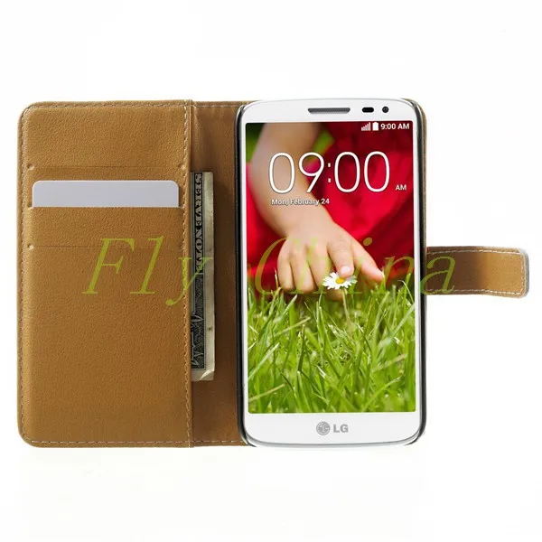 Для LG G2 мини чехол яркий голубая бабочка фолио кожаный бумажник флип-крышкой для