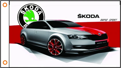 Флаг автомобиля под заказ флаг SKODA баннер 3x5 футов 100% полиэстер 103 | Дом и сад