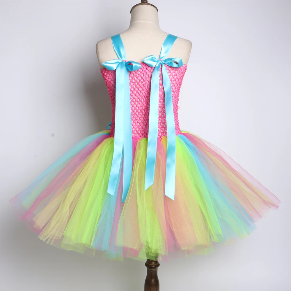 Платье-пачка с цветной совой длиной до колена фатиновое вечернее платье