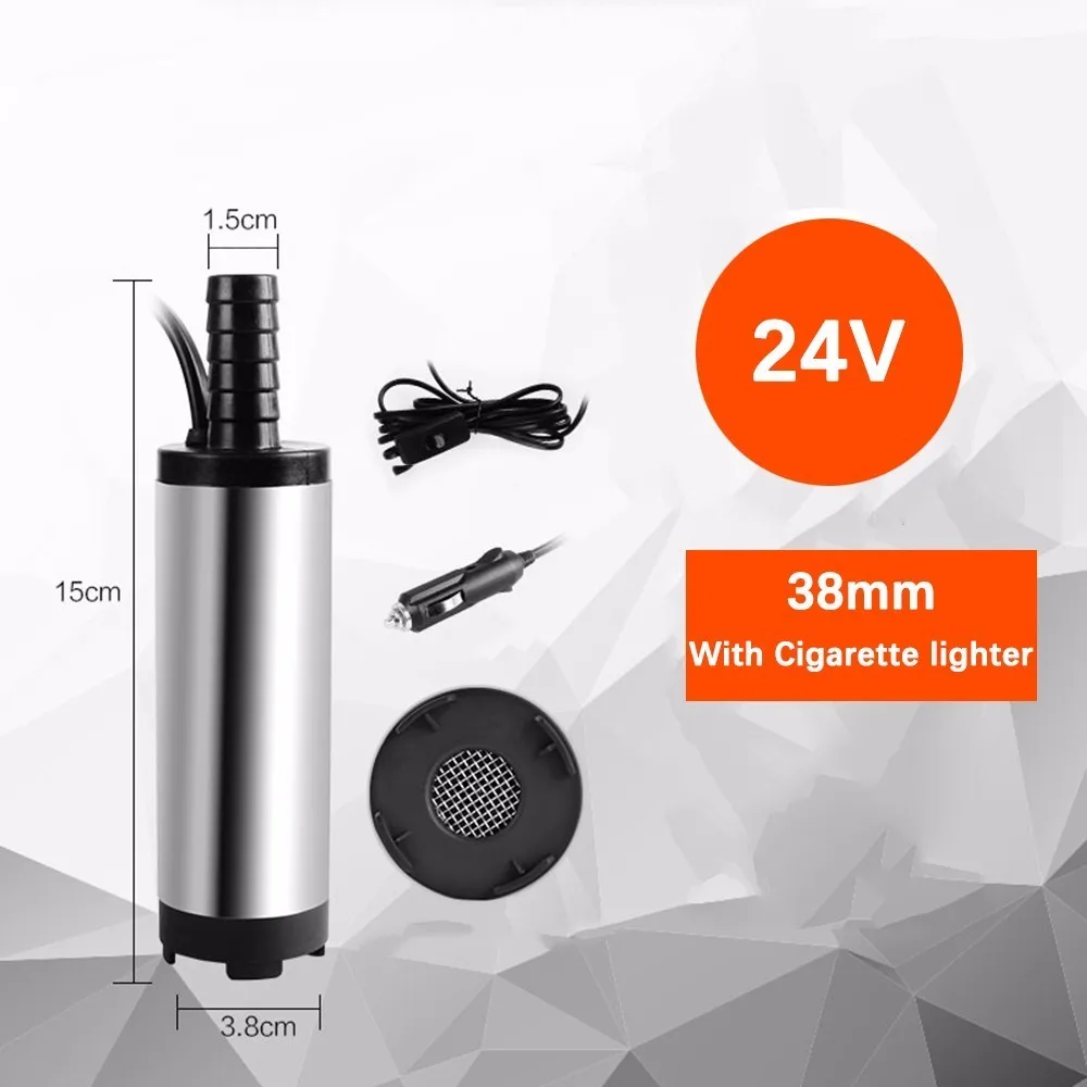 38MM 24V DYQ 12l/мин 38/51 мм Dc Электрический погружной насос для перекачки дизельное топливо воды, топливоперекачивающий насос, насос для всасывания масла, в возрасте от 12 до 24 вольт - Напряжение: 38MM 24V DYQ