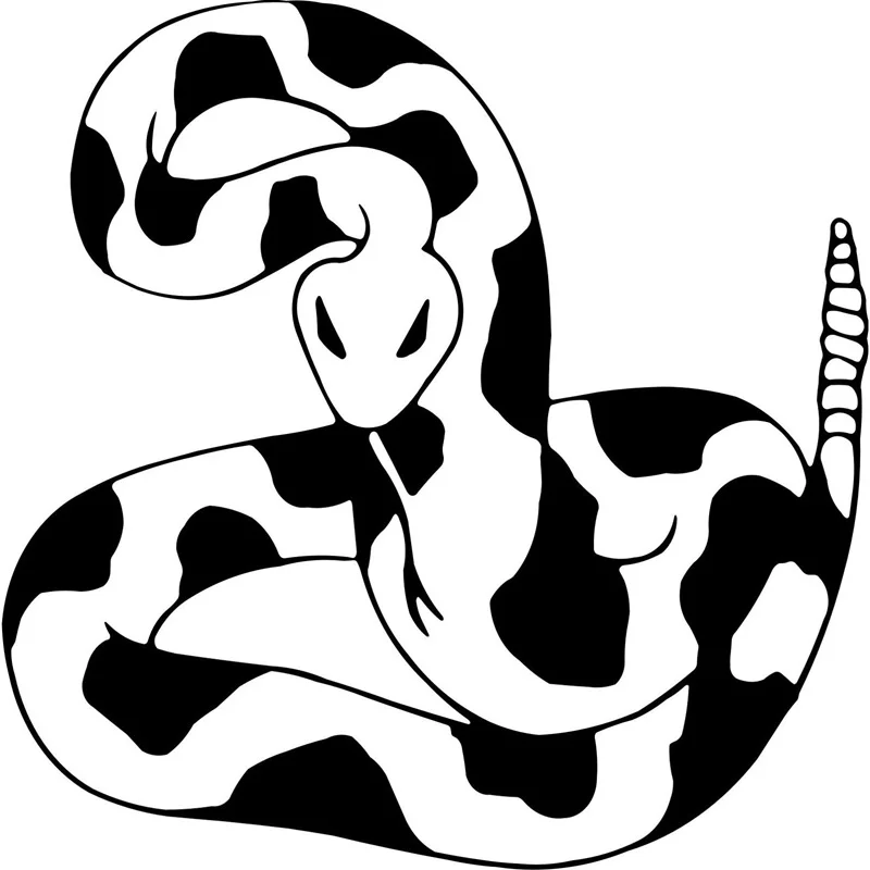 

13.1cm*13.2cm Bardian Vinyl Snake Car Sticker Motorcycle Decals Black/Silver S6-3097