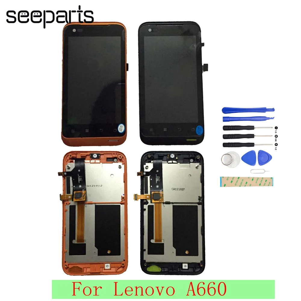 

For 4.0" Lenovo A660 Display Touch Screen Digitizer Panel Assembly With Frame Replacement Parts For Lenovo A660 LCD Display