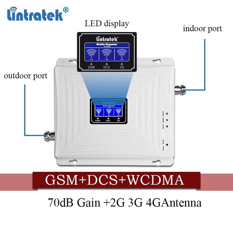 Усилитель сигнала 2g 3g 4g gsm 900 +(B1)WCDMA 2100 +(B3) 1800 LTE трехполосный ретранслятор сотового