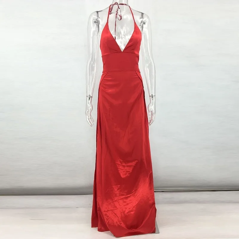 Спагетти ремень Bodycon платье Для женщин Мода v образным вырезом спинки пикантные