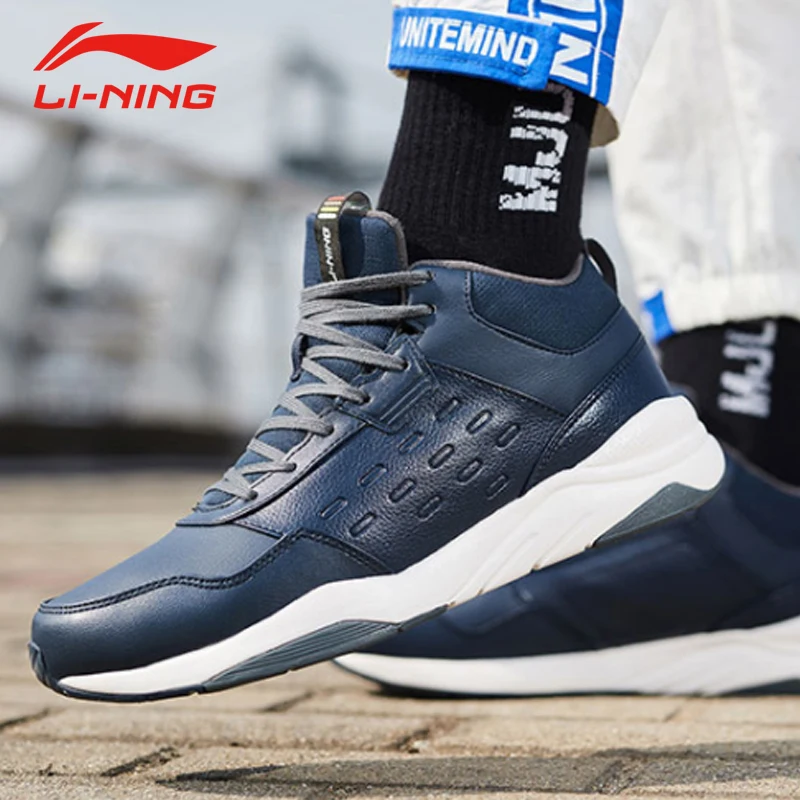 Li-Ning/мужская спортивная обувь с теплой флисовой дышащей подкладкой; классические кроссовки; AGCN123 YXB234