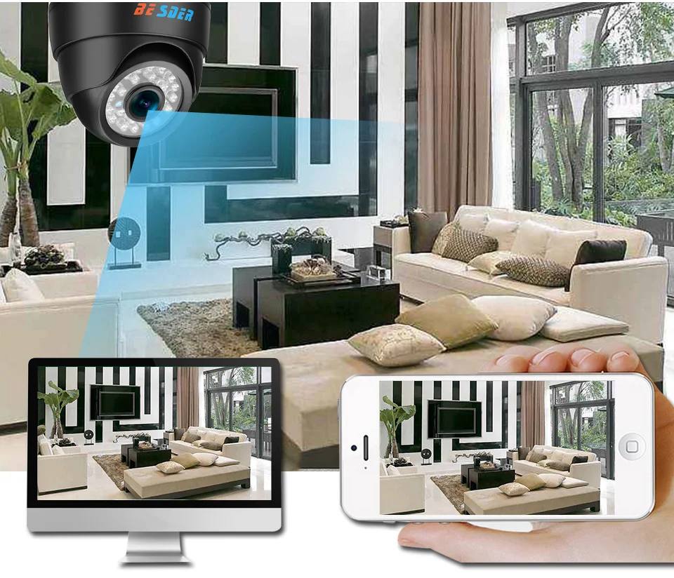 Besder широкоугольная HD 720P 960P 1080P проводная и беспроводная ip-камера P2P электронная сигнализация Домашняя безопасность Wifi ip-камера с 64G TF слотом для карт