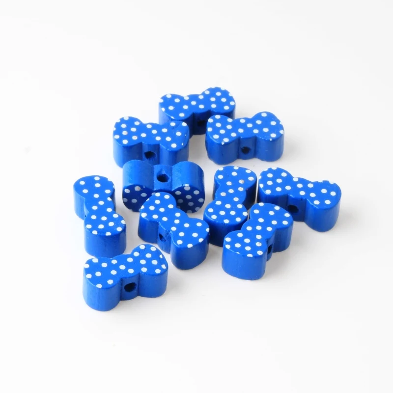 30 шт. Разноцветные детские игрушки деревянные бусы в виде бантика для