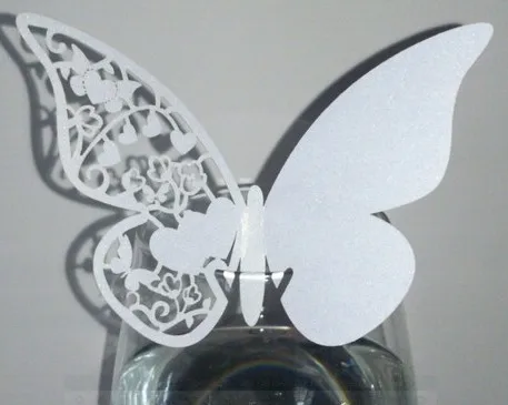 120 шт/партия современный дизайн бабочка лазер вырезанная карта с посадочным