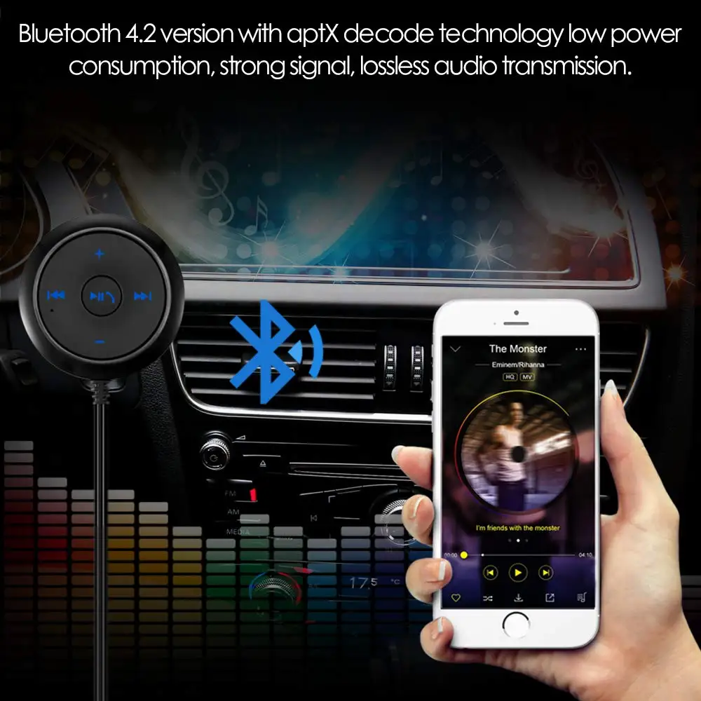 Bluetooth аудио приемник 3 5 мм/USB автомобильный комплект адаптер Встроенный микрофон