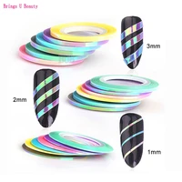 6 rolllot 3d nail art decoration mermaid candy color nail striping tape line stickers self adhesive decals diy glitter nails