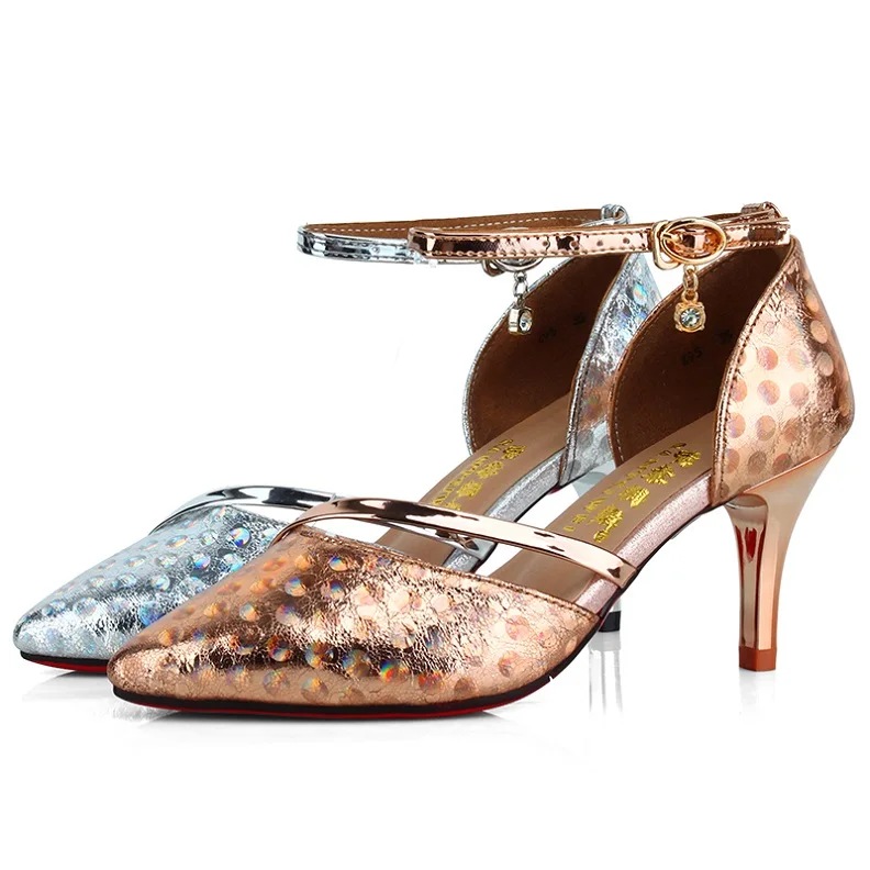 Женские Красочные туфли для латиноамериканских танцев с муаром и дождевиками