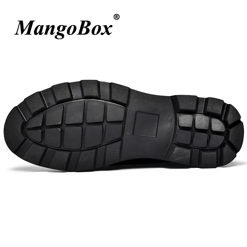 Male Riding Boots Black Gray High Top Shoes for Winter Men Outdoor Genuine Leather Rubber Bottom Casual |