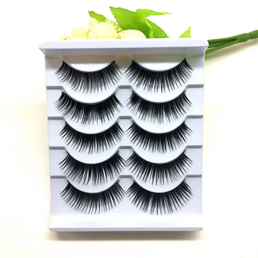 5 пар/компл. черные длинные толстые накладные ресницы ручной работы для