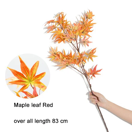 Maple leaf yellow Оливковое Холли, Вишня Чили, Милан, мятный кленовый лист Чили, искусственное пластиковое растение для свадьбы, украшение для йоги на весну - Цвет: Maple leaf yellow