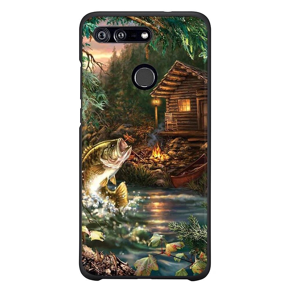 Black TPU Printed Cover for Honor 10 Case Soft Phone 8x 7a Pro 7c Casa Back |