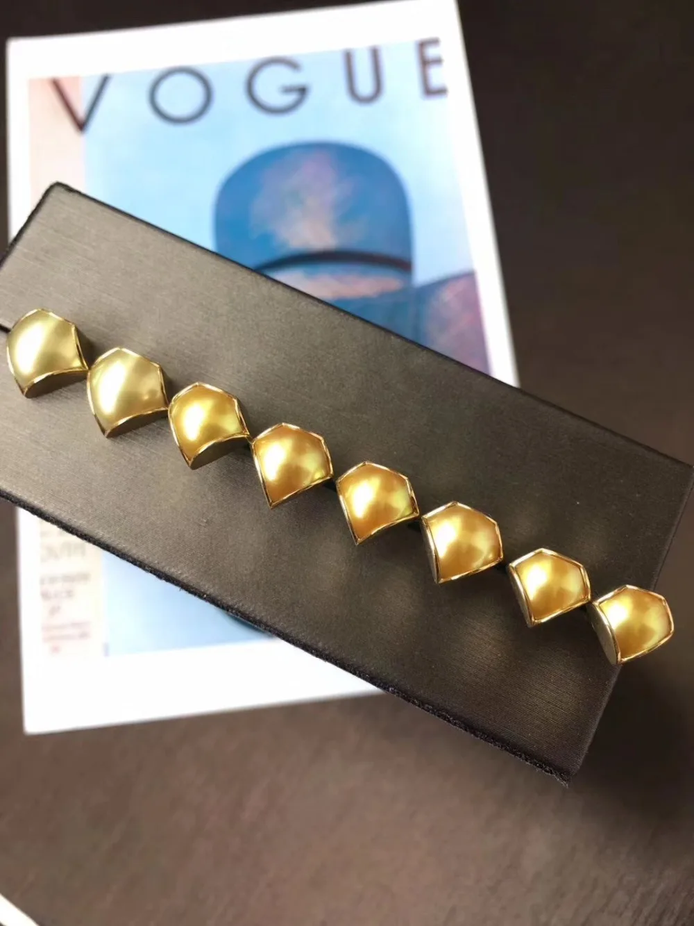 Triangle pearl stud earrings real pearls &amp 18K gold earring SE004 women fashion wedding jewelry gift | Украшения и аксессуары