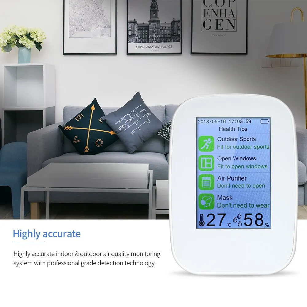 KKMOON D9-B монитор качества воздуха внутренний/наружный цифровой PM2.5 анализатор газа TVOC тестер анализаторы воздуха