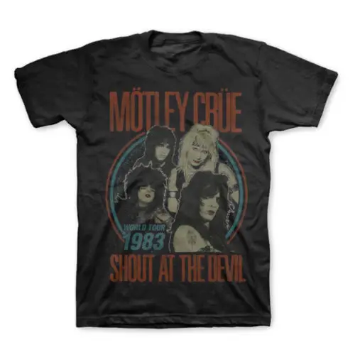 2018 мода на каждый день с надписью Mötley Crüe Винтаж рупор Футболка дьявол