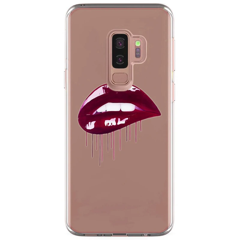 Цветной мягкий чехол для Samsung Galaxy S3 S9 S9Plus S8 Plus S7 edge Note 8 из ТПУ с красными губами R326 |