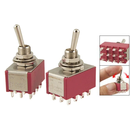 MYLB 2 Pcs AC 250V 2A 120V 5A 12 Pin 4PDT Вкл/вкл переключатель|pin switch|pin pinpin 5 |