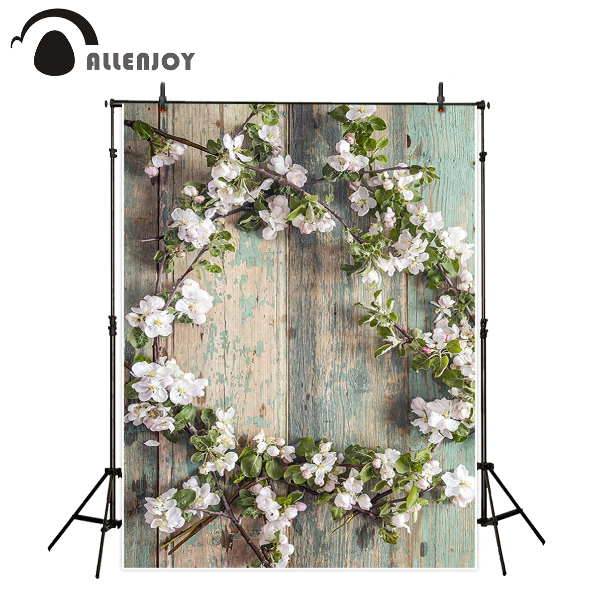 Фон для фотосъемки Allenjoy Абстрактные Деревянные Цветы Листья пол Весна фотостенд