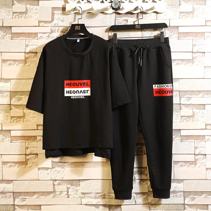 Модный мужской спортивный костюм с принтом весна-лето 2019 свободная толстовка +