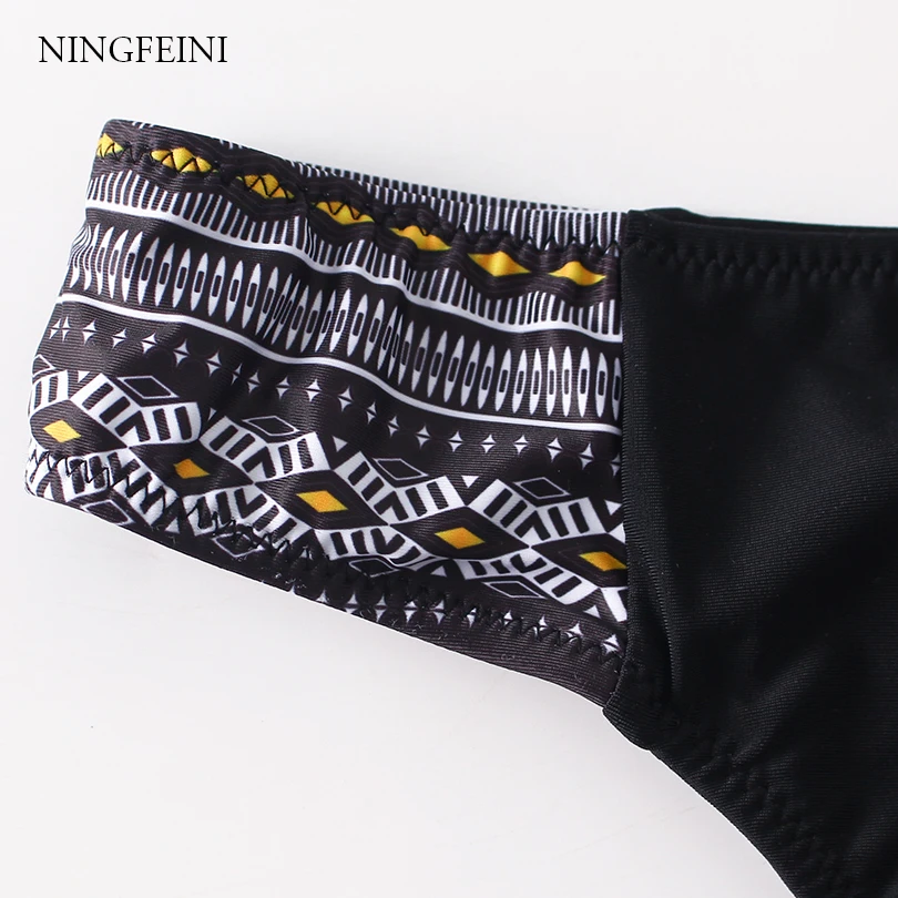 Ningfeini 2017 сексуальное бикини Набор геометрический летние пляжные купальные