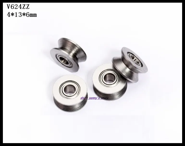 10 шт./лот V624ZZ V624 624VV 4x13x6 мм V канавка из углеродистой стали глубокий