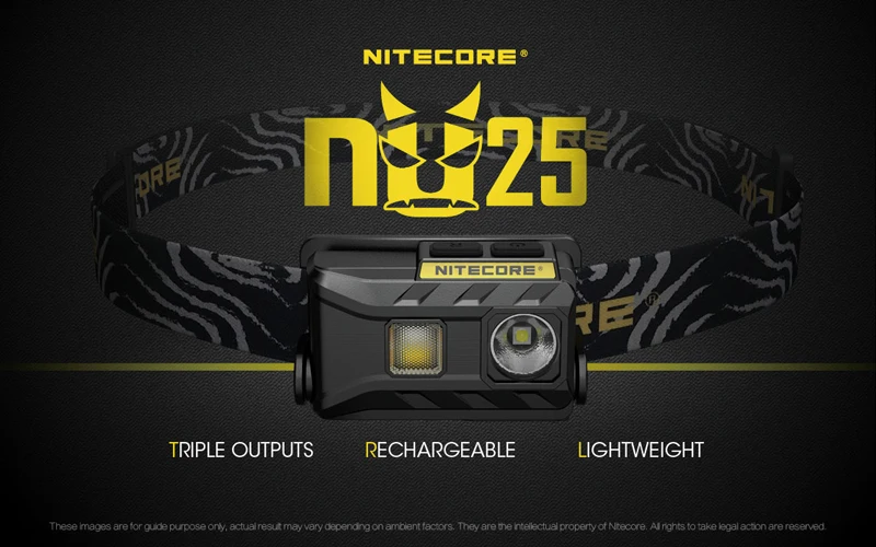 Nitecore NU25 CREE XP-G2 S3 светодиодный налобный фонарь с тремя выходами Micro-USB встроенный литий-ионный аккумулятор