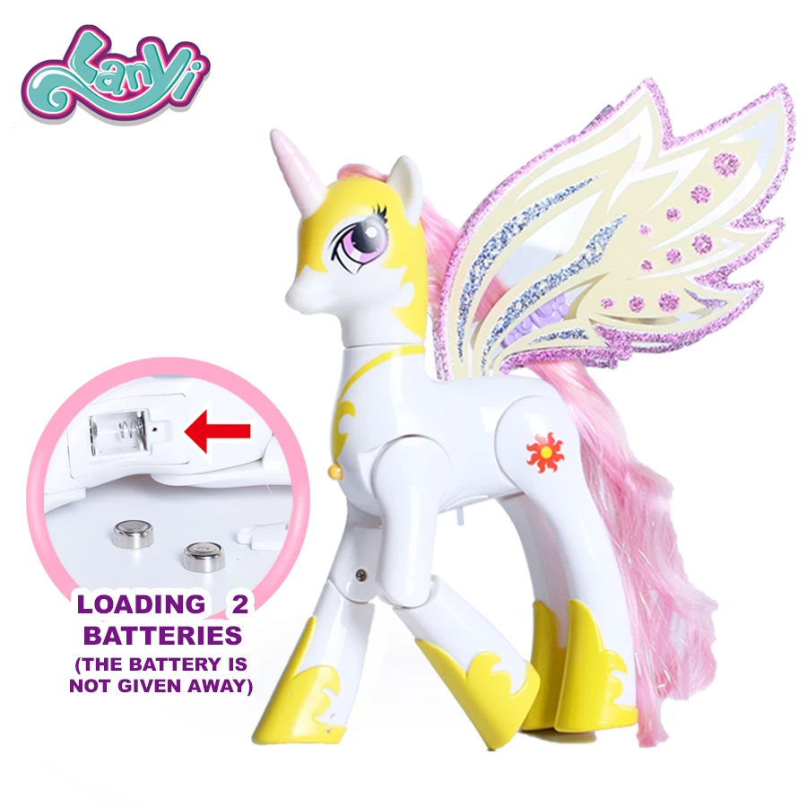 Lanyitoys светильник и музыка Единорог 8,6 дюймов My little ponies игрушки экшн фигура аниме модель игрушки для девочек