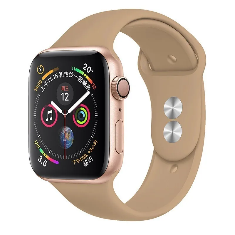 15 Walnut Силиконовый ремешок для Apple Watch 42 мм 5 4 3 iwatch ремешок 38 мм 44 мм 40 мм pulseira correa Браслет Смарт часы аксессуары петля - Цвет ремешка: 15 Walnut