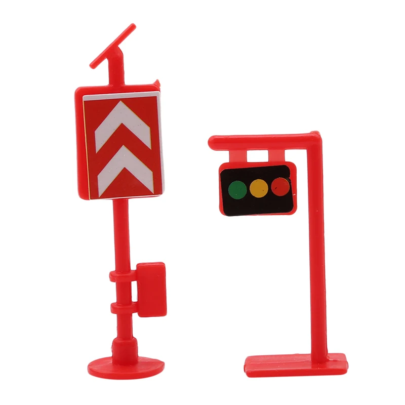 

9pcs/lot DIY Mini Signpost Traffic Scene Educational Toys Cheap Car Toys Gift For Children Traffic light Signs Model Toy
