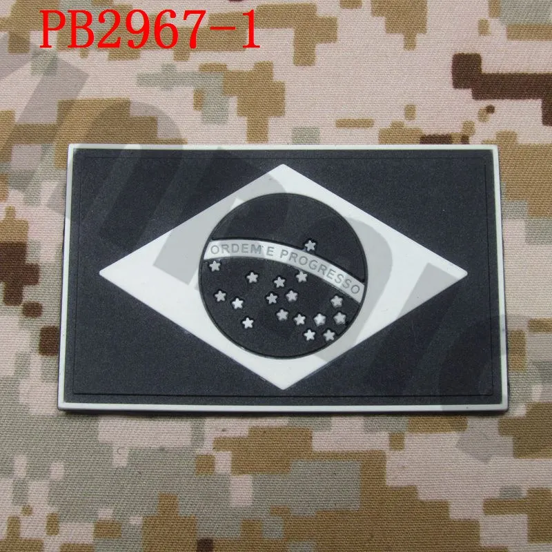 PB2967 Luminous 3D ПВХ патч Бразилия национальный флаг - Цвет: PB2967 Luminous