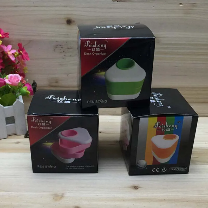 

Plastic Triangle Pen Holder Multilevel Desk Stationery Tidy Three colors option Color box packing for Office Accessories Pen Box