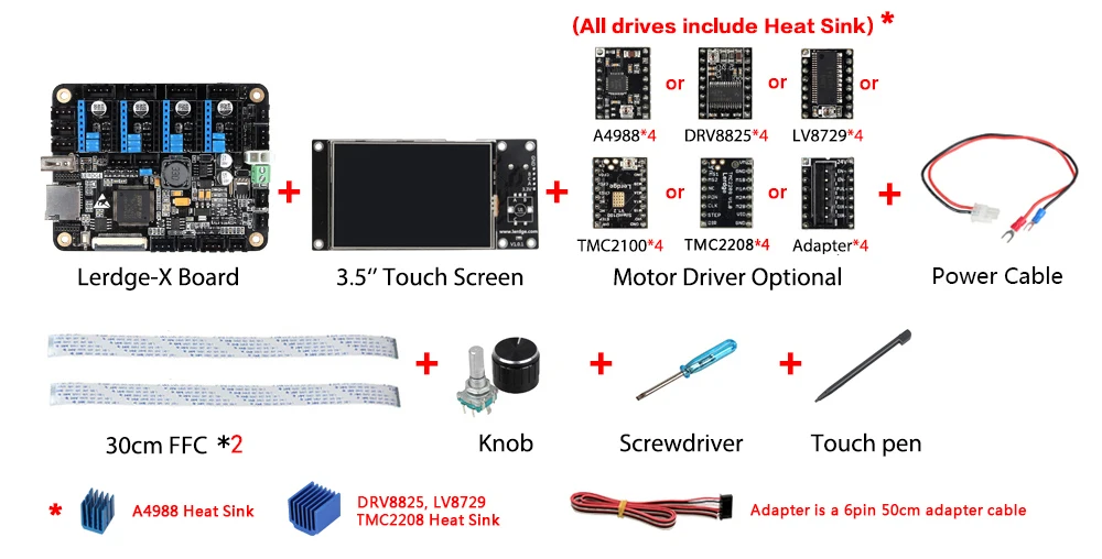 LERDGE-X плата управления 3d-принтером для Reprap, материнская плата 3d принтера с ARM 32 бит, материнская плата управления с 3," сенсорным экраном