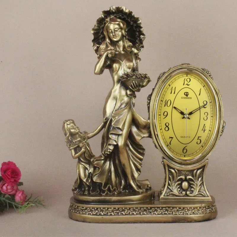 

Special Hot Selling Living Room Clock Table Clock European Antique Seat Clock Silent Table Clock Pendulum Classical Creatio