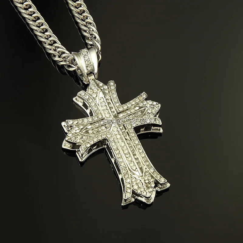 35“ цепочки из золота серебряные кресты мужские колье ювелирное крупные подвески