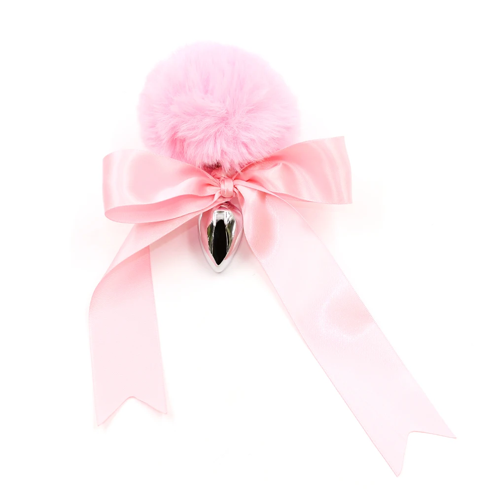 Runyu Sex Shop Bow gift Metal Rabbit Tail Anal Plug Stainless Steel Bunny Butt Adult Toys Products for Women |