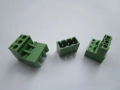 

150 pcs 5.08mm Close Angle 3 pin Screw Terminal Block Connector Pluggable Type