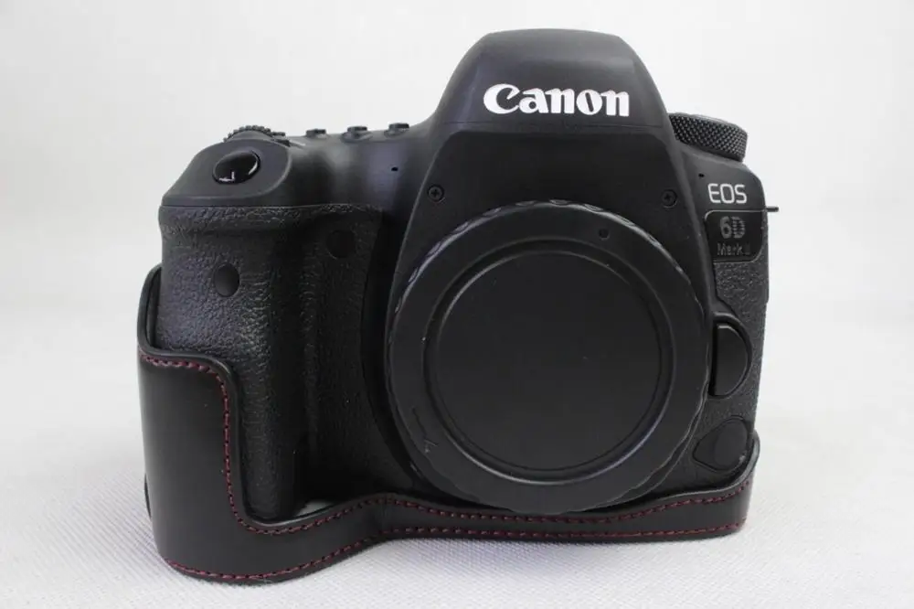 Половина PU кожаный чехол сумка ручка Крышка Buttom для Canon EOS 6D Mark II 6DII 6DM2|Сумки