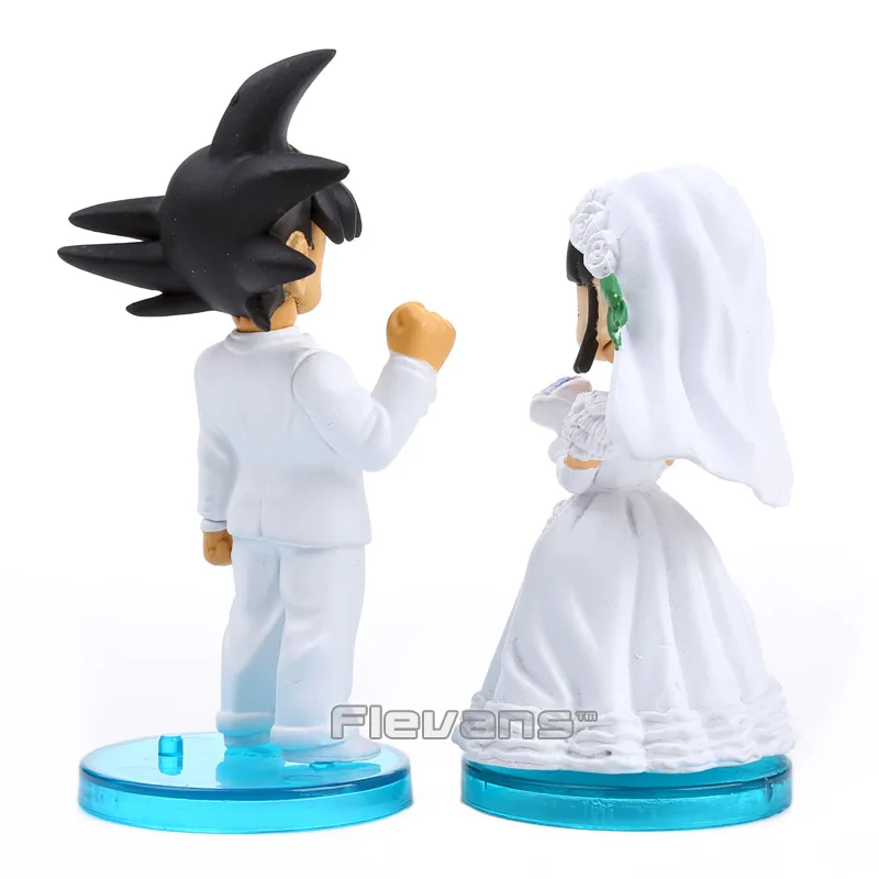 Аниме Dragon Ball Z Сон Гоку и Чичи Свадебные ПВХ Цифры игрушечные лошадки куклы 10 см набор из 2