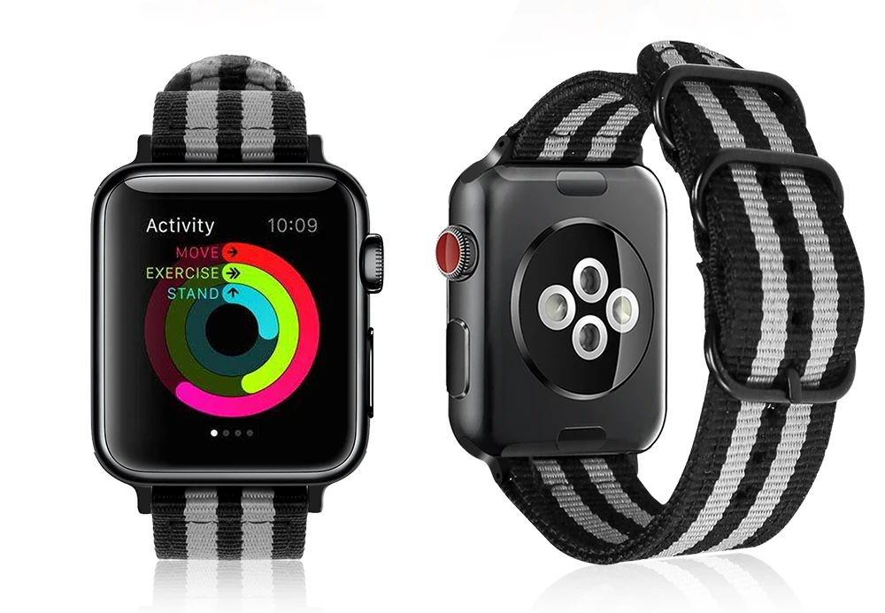 Лидер продаж от XIYUZHIYI, нейлоновый ремешок для наручных часов Apple Watch, версии 3, 2, 1, спортивный кожаный браслет, 42 мм, 38 мм, ремешок для iWatch