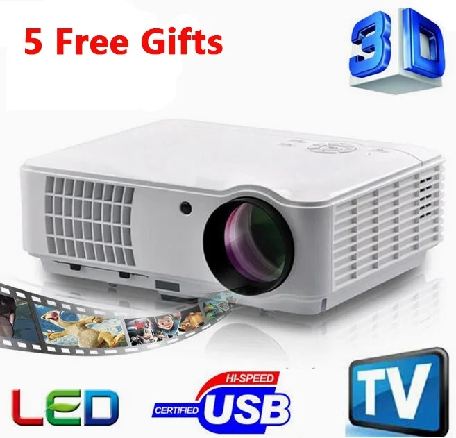 Новые 3500 lumnes Лучший Домашний Theater1280X800 Мультимедиа 1080 P HD 3D Видео HDMI USB LCD LED Проектор
