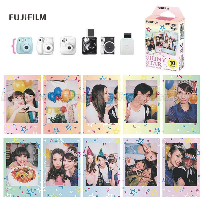 Genuine Fuji Fujifilm Instax Mini Instant Film Shiny Star 10pcs For 9 8 7s 70 50s 50i 90 25 Cameras Share SP-1 SP-2 Printer | Электроника