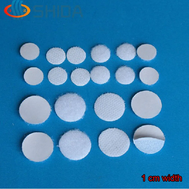 100 пар 1 см ширина белый и черный Монеты Точки самоклеющиеся нейлон крюк петля