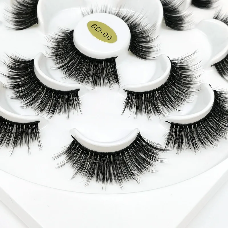 6D ручной работы натуральные густые накладные ресницы удобные мягкие поддельные