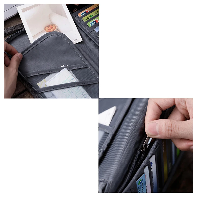 

Men Business New Passport Package Ticket Credit Card ID Holder Travel Waterproof Multi-function Document Card Organizer Wallet