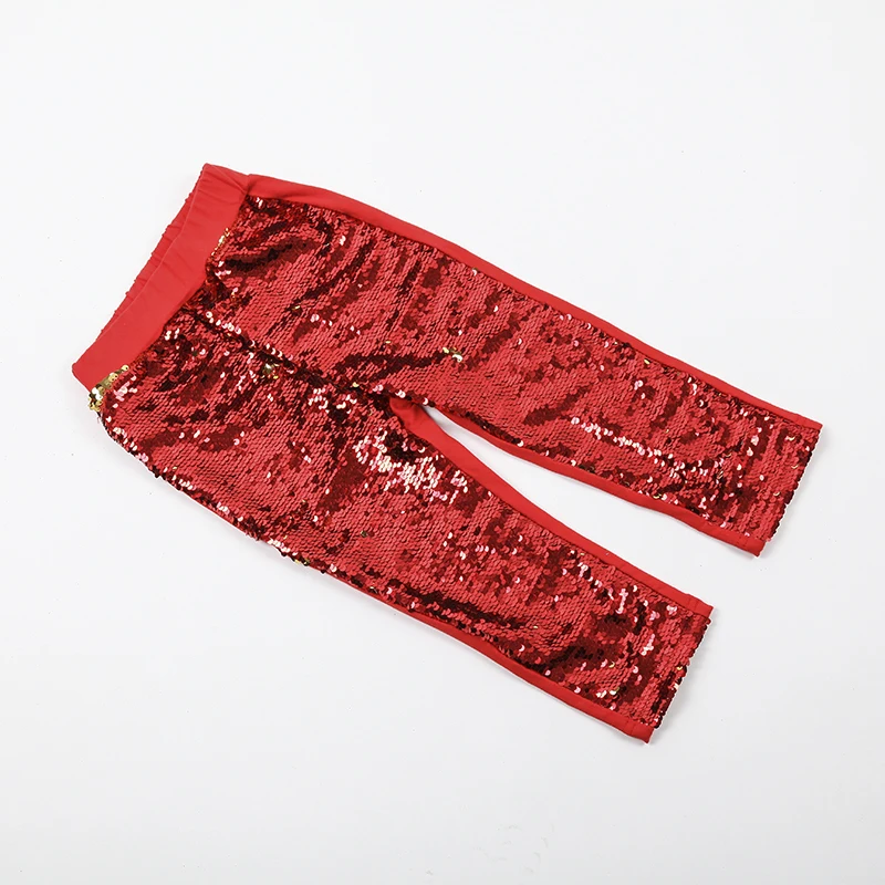 Карнавальные красные брюки с блестками для маленьких девочек два цвета на день